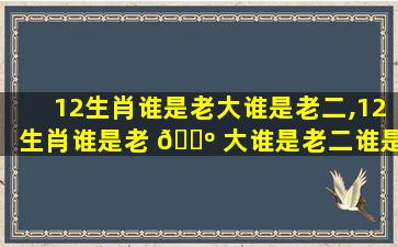 12生肖谁是老大谁是老二,12生肖谁是老 🐺 大谁是老二谁是老三 🌳